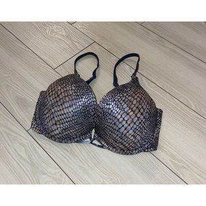Victorias Secret Miraculous Plunge Bra Super Padded Add 2 Cups UW 32D Gray